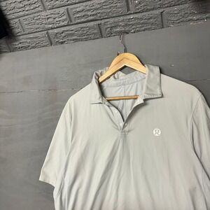 Lululemon Men's Gray Short Sleeve Polo Shirt Athleisure Golf Casual Size XL